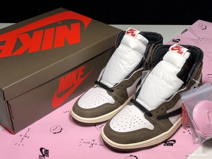MaikeSneakers 100 'Mocha' Scott High Travis CD4487 Air x - 1 Retro Jordan OG 0626